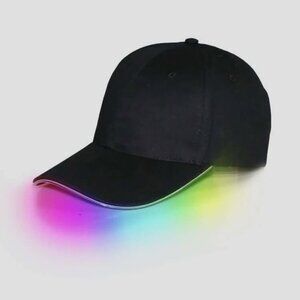 Color-Changing Baseball Cap. Brim Edge Changes Color.